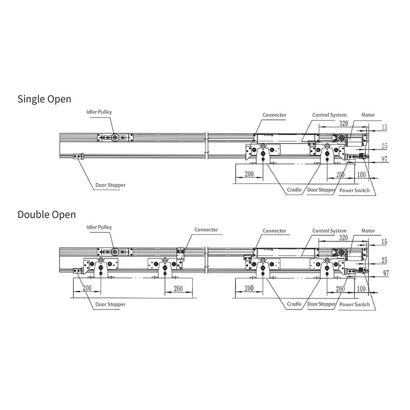 1000 kg automatisk skyvemotor